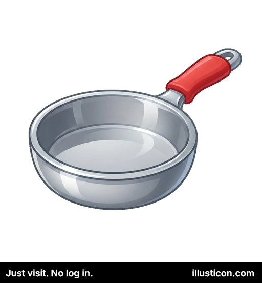 Small Frying Pan with Red Handle