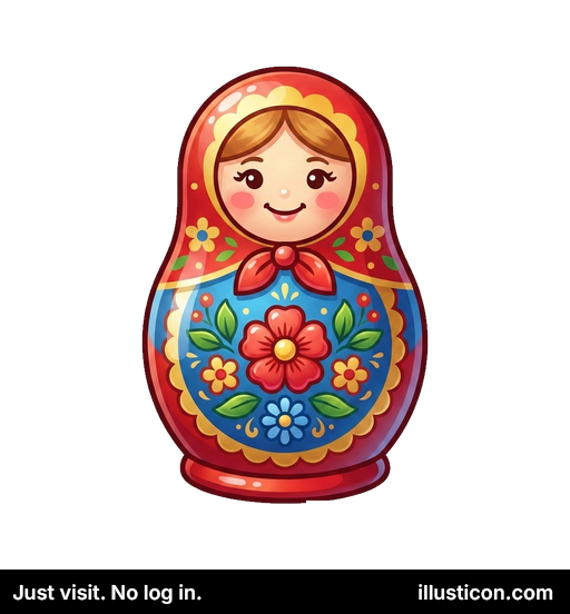 Smiling Russian Matryoshka Doll