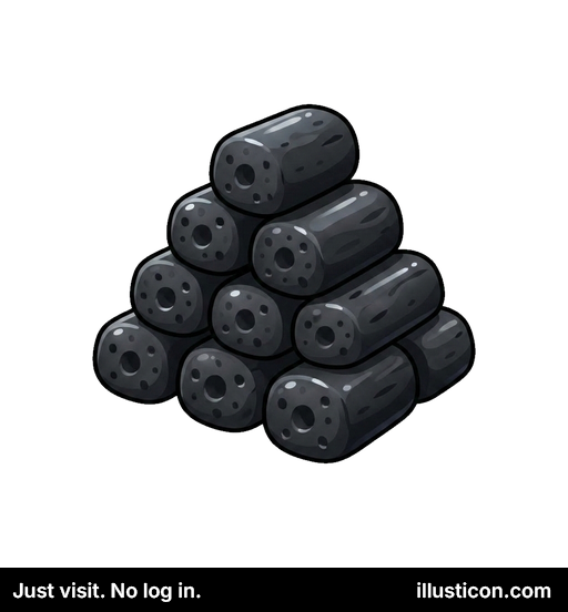 Stack of Charcoal Briquettes
