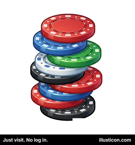 積み重ねられたカラフルなカジノチップ