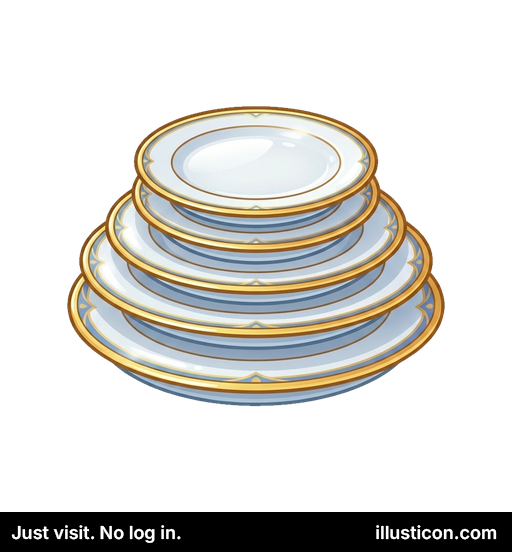 Stacked Elegant Dinner Plates