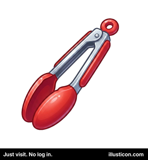 Stainless Steel Red Kitchen Tongs