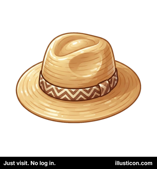 麦わらフェドラハット、柄付きバンド