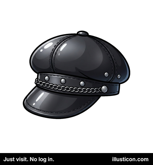 Nigra Viziera Ĉapo kun Najloj