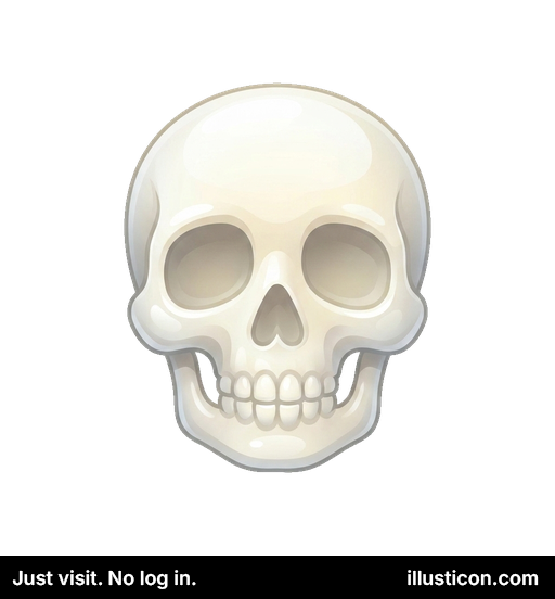 Stylized Human Skull Icon