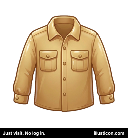 Tan Button-Up Collared Shirt