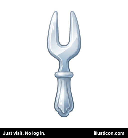 2本刃のシルバーサービングフォーク