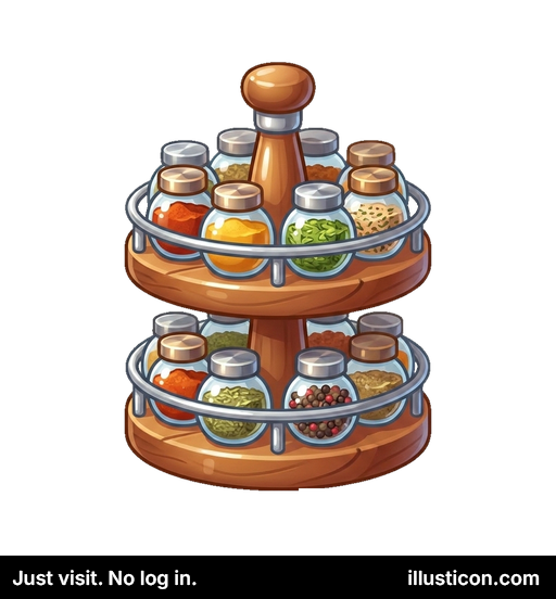 Two-Tier Wooden Spice Rack