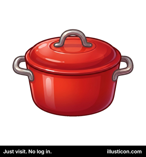 鮮やかな赤い調理鍋