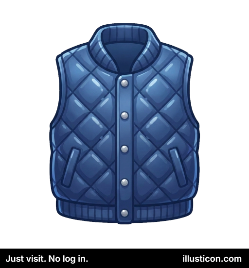 暖かい青いキルティングパファーベスト