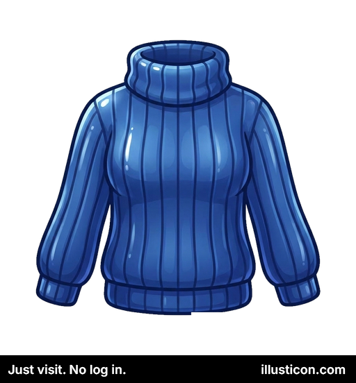 Jersey de cuello alto acanalado azul cálido