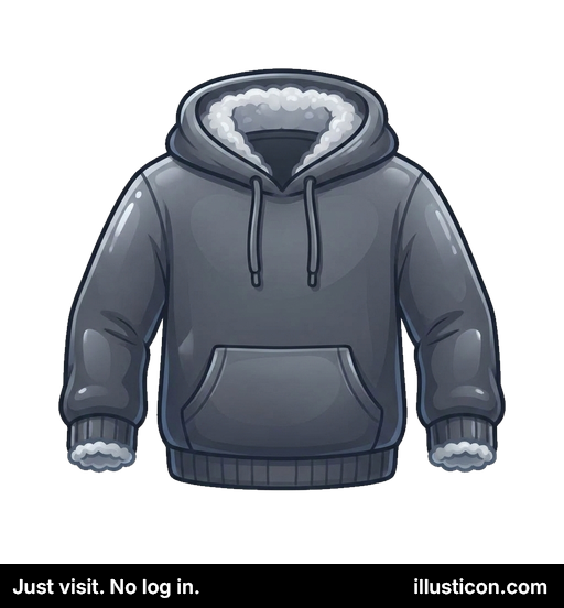 暖かいグレーのシェルパ裏地付きパーカー