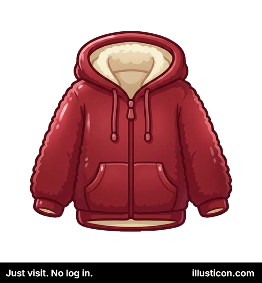 暖かい赤いフード付きジャケット