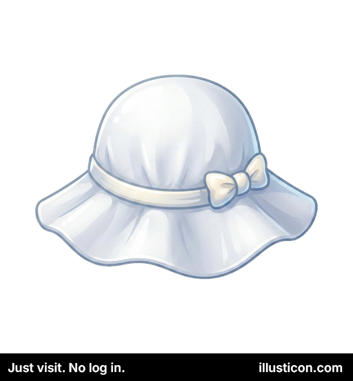 White Sun Hat with Bow